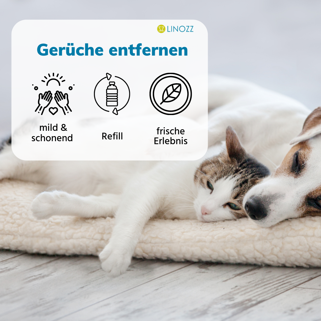 Sensedeck GmbH – Großhandel Haustier-Deospray – LINOZZ Animal Geruchsentferner 500 ml3