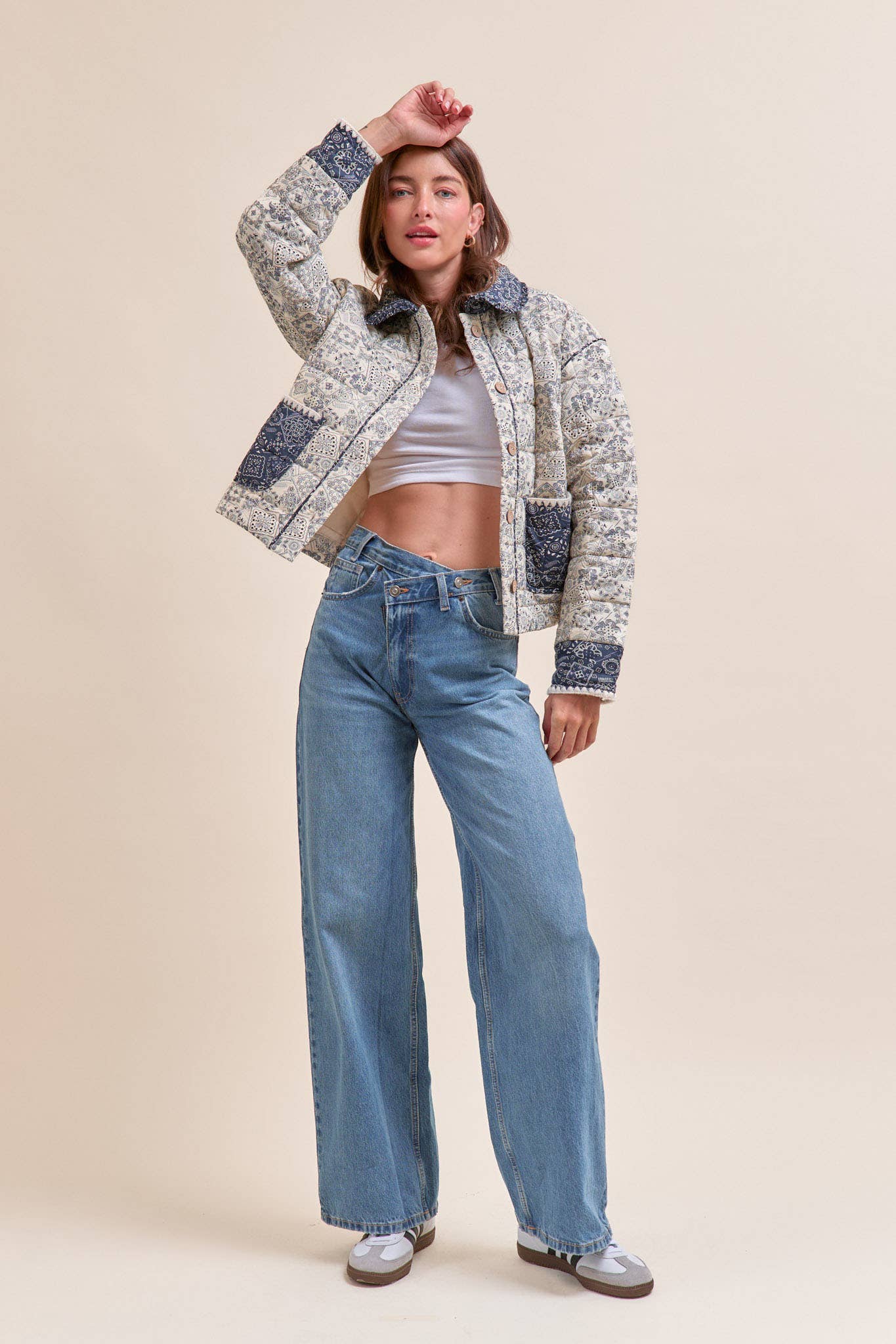 &MERCI - Wholesale Jacket - Women's - QUILTED BANDANA PRINT JACKET MJK41218