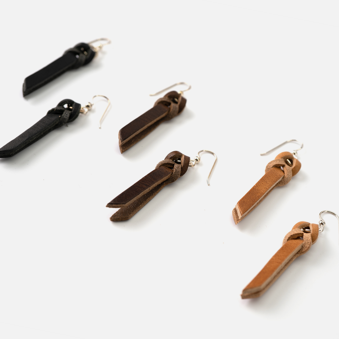 Range Leather Co. - Wholesale Dangle Earrings - Braided Full-Grain Leather Drop Earrings10