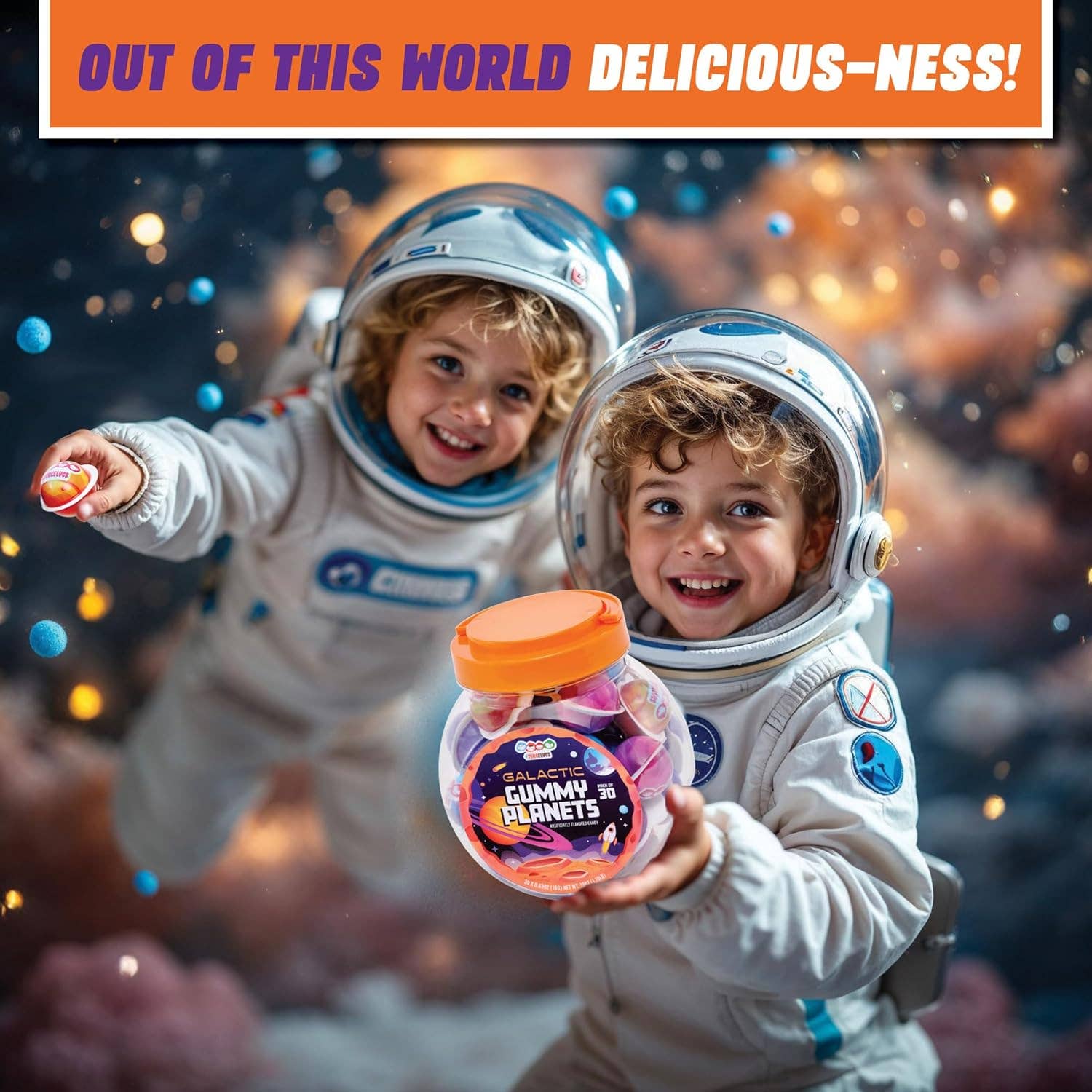 Think Distributors - Wholesale Gummy - 30 Planet Gummies, Novelty Space Candy with Jelly Filling4