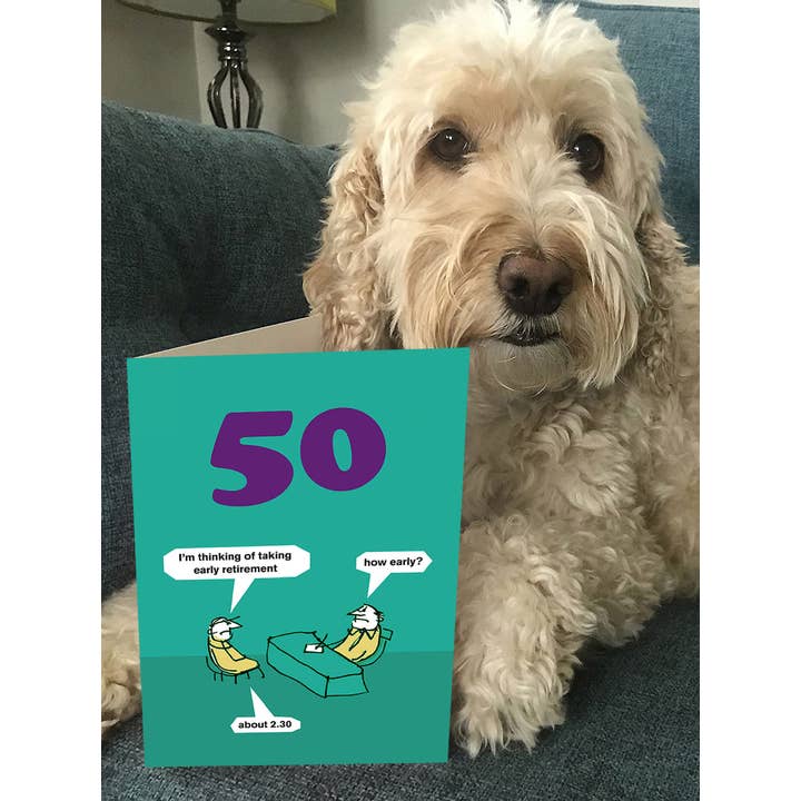 Brainbox Candy – Engroshandel Fødselsdagskort – Sjovt 50-års fødselsdagskort Tidlig pensionering af Modern Toss1