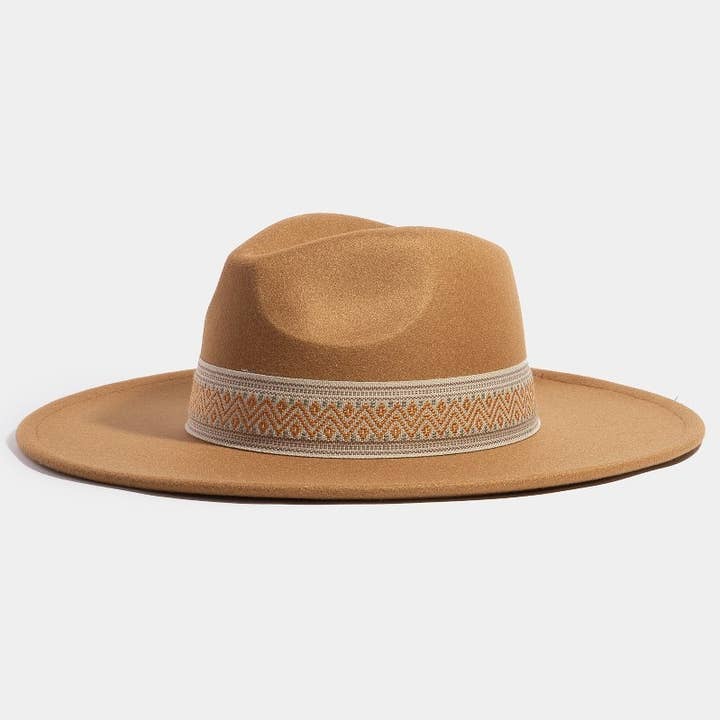 Collections by Fame Accessories - Wholesale Fedora - Women's - Western Intricate Boho Strap Cowboy Hat0