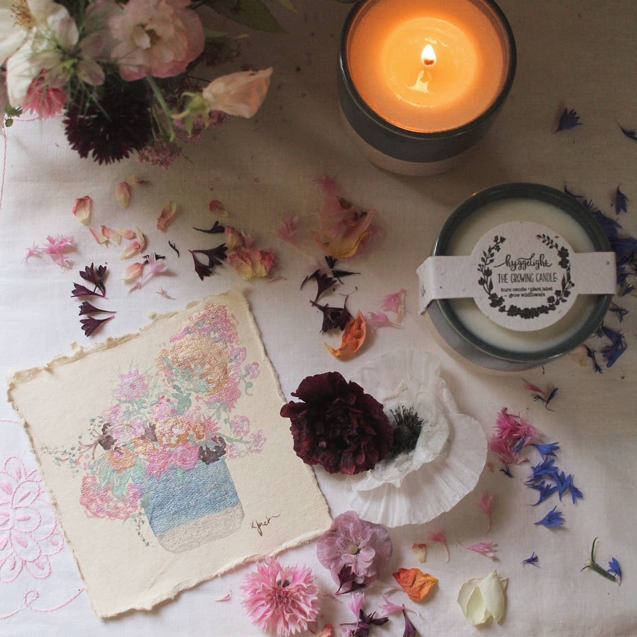 Hyggelight | The Growing Candle ® - Vente Bougie en bocal - Willow | Bougie de culture, étiquette de graines de fleurs, idée cadeau6