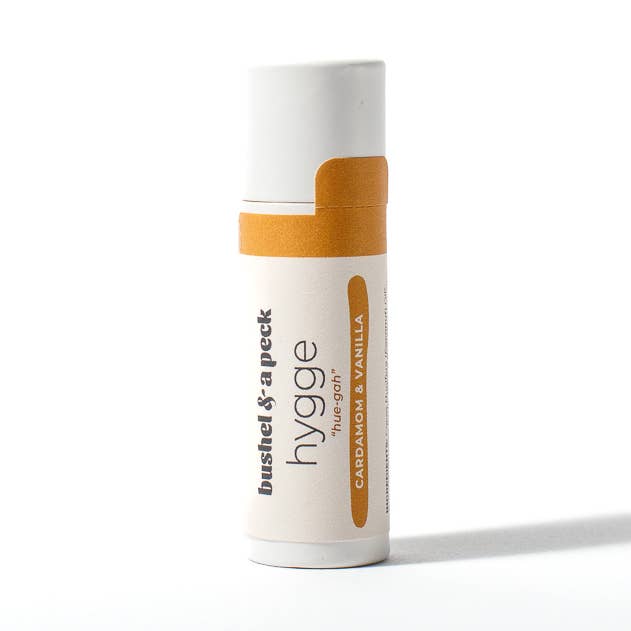 Hygge Lip Balm: Cardamom + Vanilla - Paperboard Tube for wholesale by Bushel & a Peck Organic Skincare and Beauty