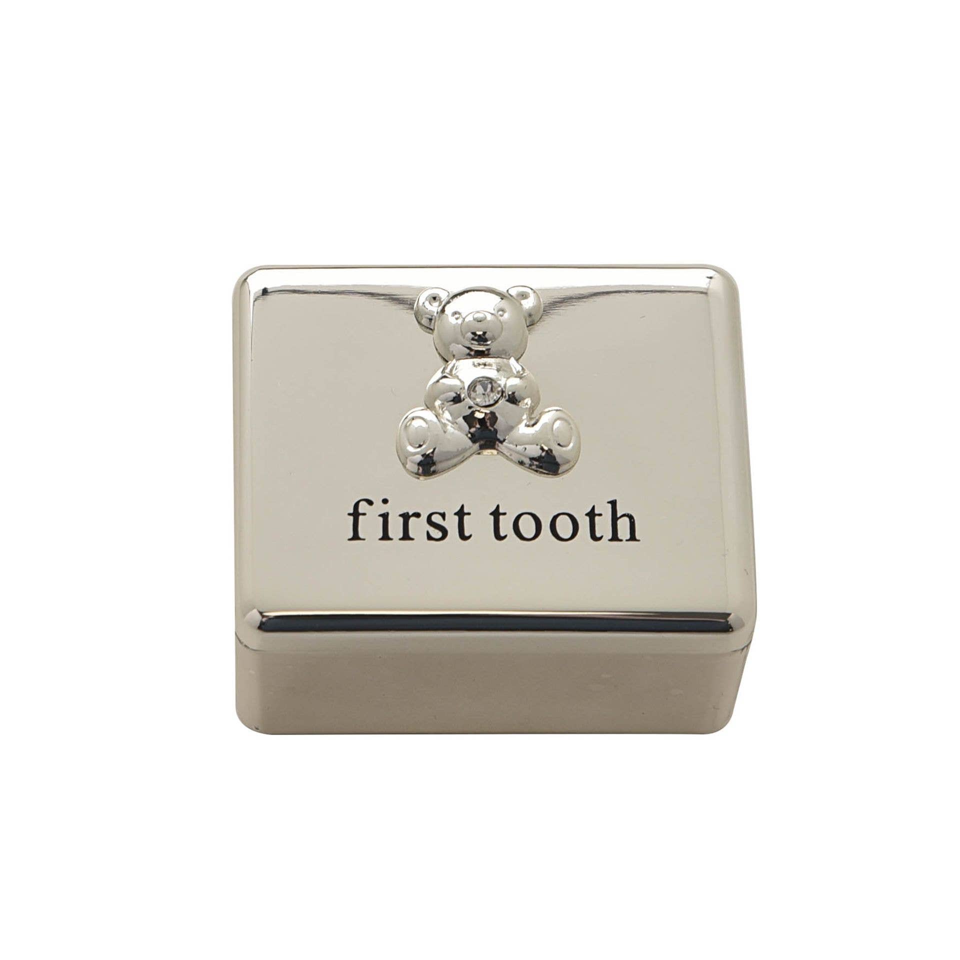 WIDDOP and Co. - Wholesale Tooth Holder - Kids - Bambino Silver Plated First Tooth Box with Teddy Icon1