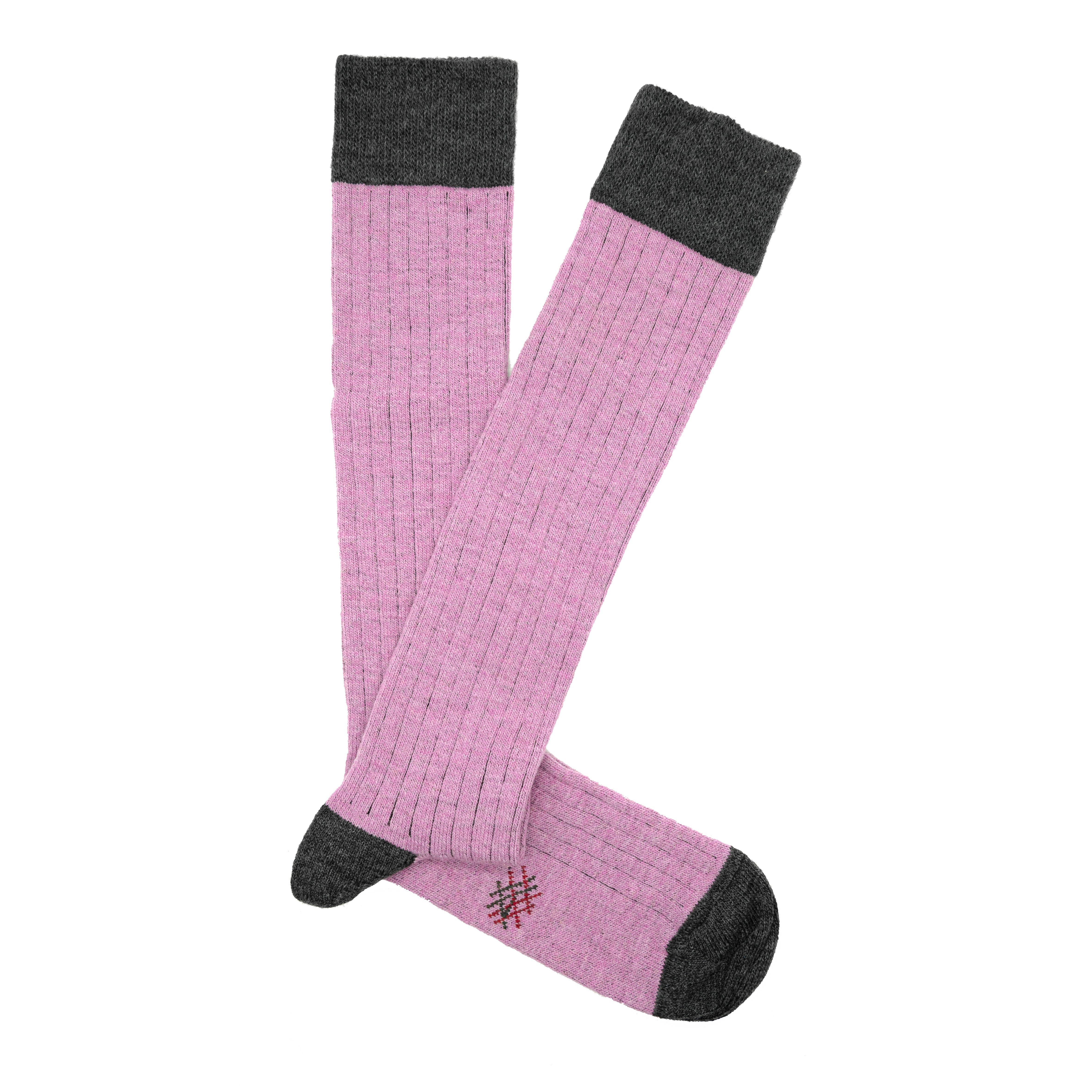 Rose-gris Chaussettes MissCalcetin en laine Atracite hautes jusqu'au genou en vente sur Faire1