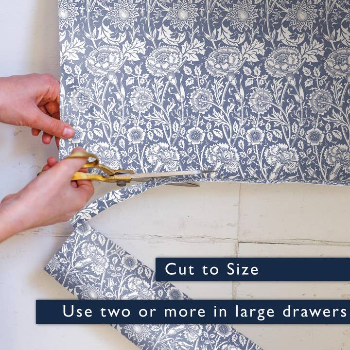 The Master Herbalist - Wholesale Drawer Liner - LAVENDER SCENTED Drawer Liners in BLUE William Morris Design5