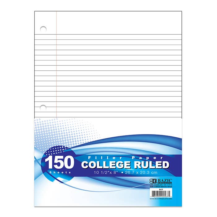 BAZIC Products - Wholesale Notepad - Filler Paper C/R 150 Ct.6