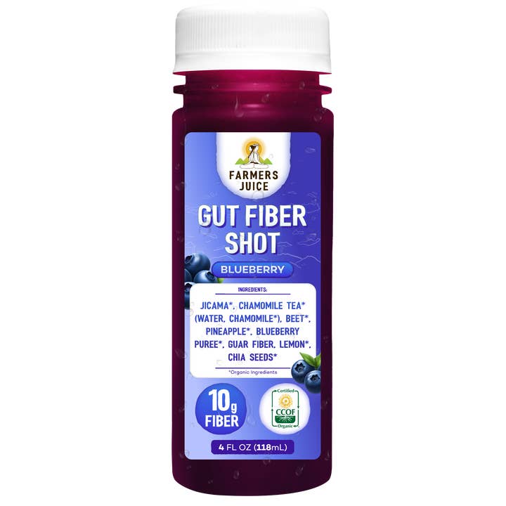 Farmer's Juice - Wholesale Wellness Juice/Tonic - Gut Fiber Shot Blueberry | 24 Shots