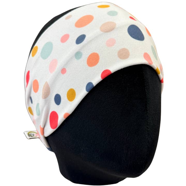 Y2K Confetti Polka Dot Stretch Headband for wholesale by The Sassy Olive Handmade Headbands