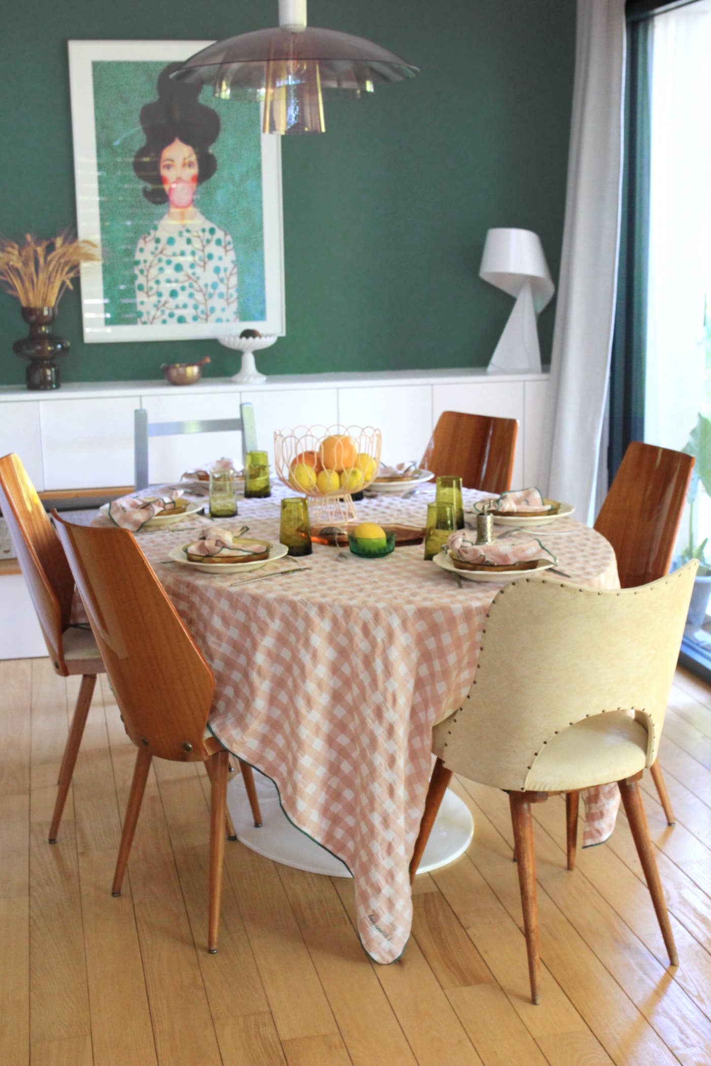 BARNABÉ AIME LE CAFÉ - Wholesale Tablecloth - Checkered gingham embroidered tablecloth for festive table!2