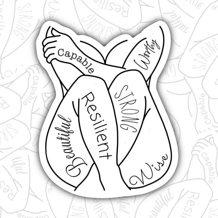 Adesivo Positività del Corpo, Adesivo Impermeabile per la Cura di Sé per la vendita all'ingrosso da parte di Valajo Designs