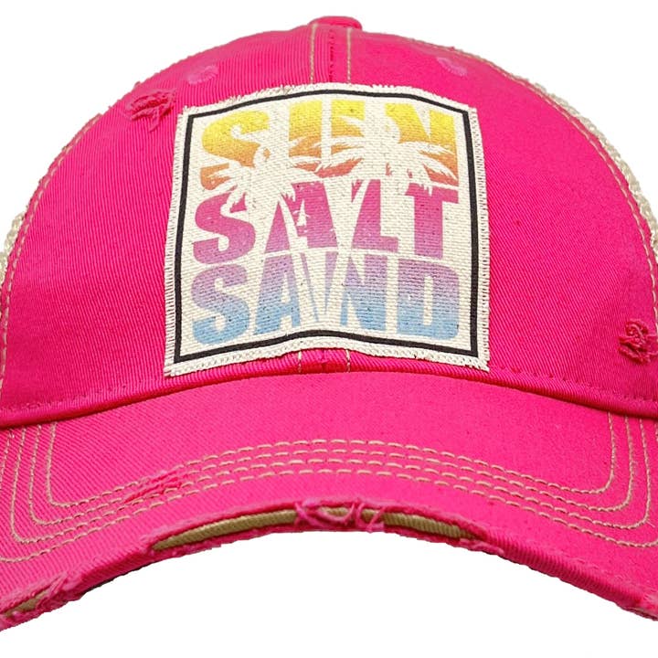 Vintage Life - Wholesale Trucker Hat - Women's - Sun Salt Sand Women's Distressed Trucker Hat Baseball Cap