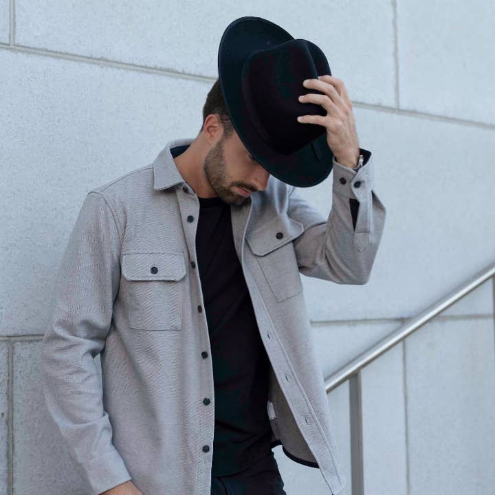 Black Wool Felt Open Road Fedora Hat - Style Dead End for wholesale on Faire1