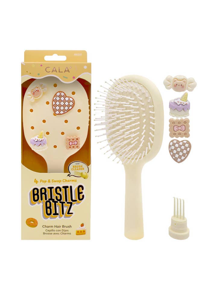 Brosse à cheveux CALA 66337 Yellow Bristle Bitz Charm - 6 pièces pour la vente par PINEAPPLE Beauty