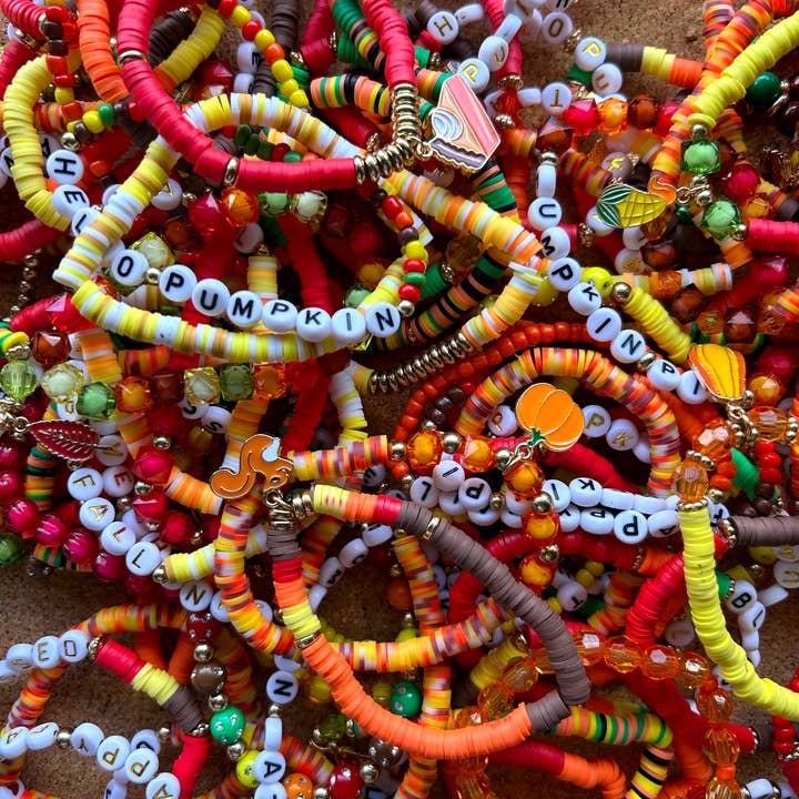 Fall Themed Stretchy Bracelets for wholesale by Kate Tuesday Jewelry