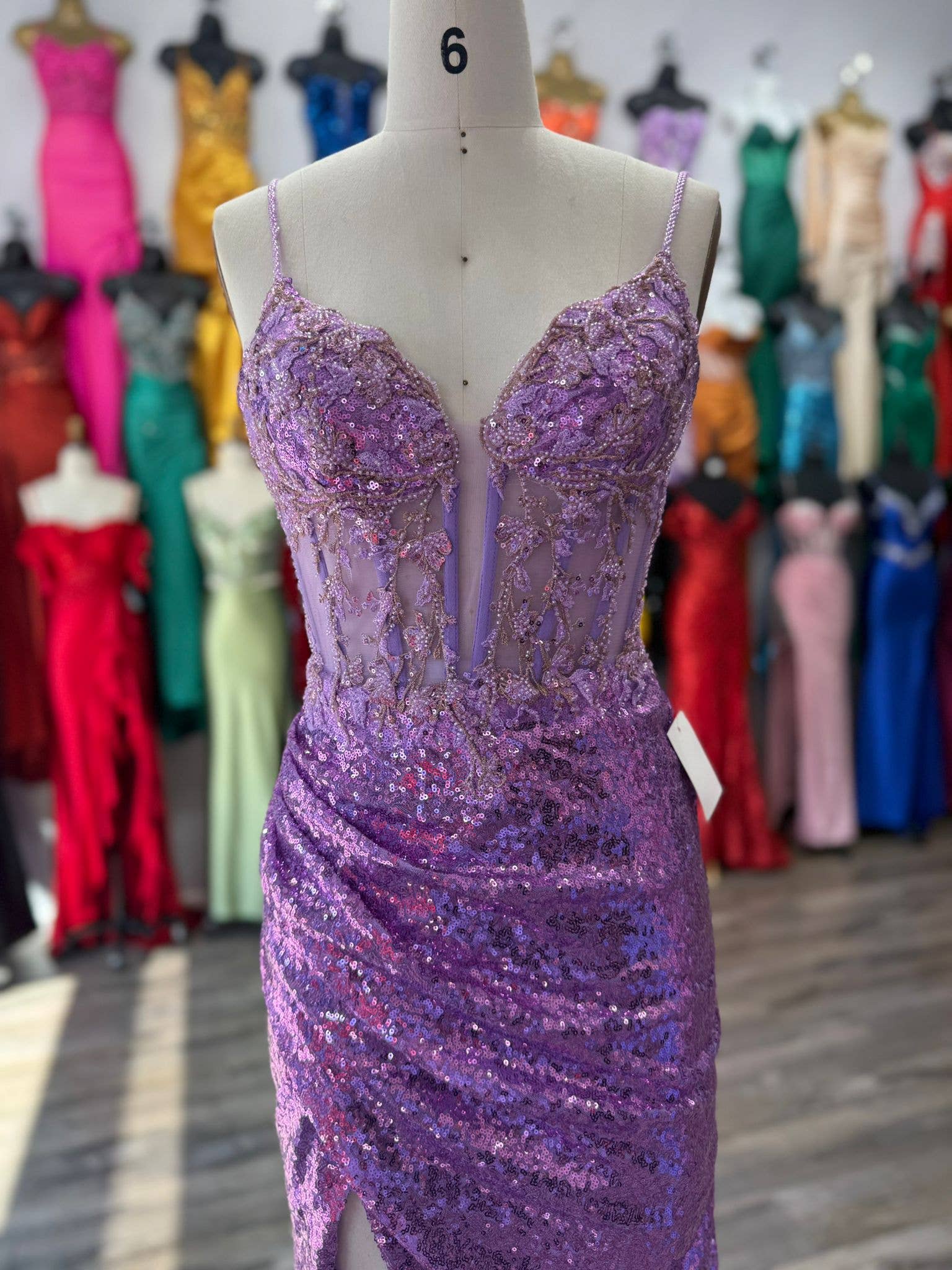 La Veneto - Wholesale Dress - Women's - DRAPED SEQUIN GOWN9