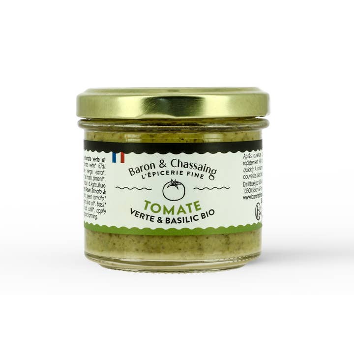 Organic Green Tomato Basil Spreadable - 95 g - AB* for wholesale by Baron & Chassaing