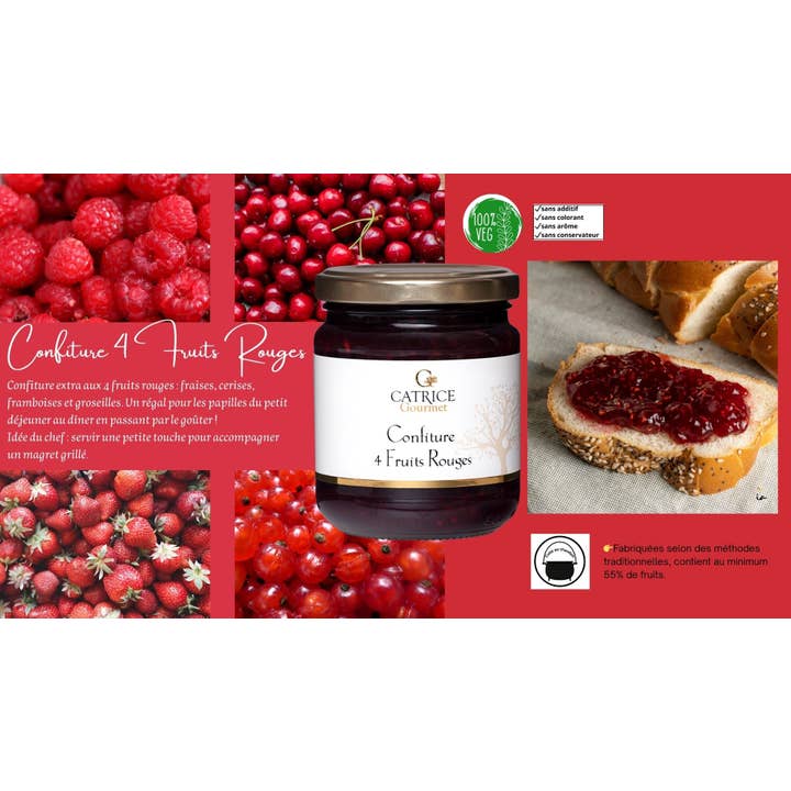 Fyra röda frukter sylt 250g för wholesale av CATRICE GOURMET