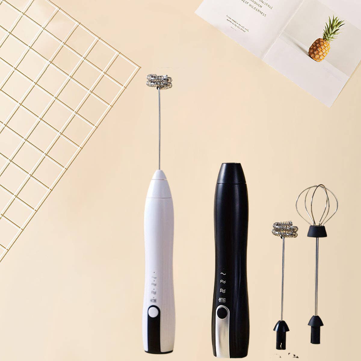 Modpopdeco - Wholesale Kitchen Tool/Gadget - USB Rechargeable Dual Head Electric Whisk Egg Beater Coffee Mixer Cream Whipper Multi Purpose Kitchen Gadget Baking Mixer Appliance Ergonomic Modern Reliable1