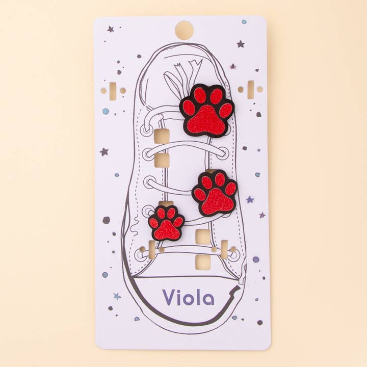 SP Sophia Collection - Wholesale Shoe Accessories - Gameday Glittered Paw Print Charm Shoe Set in Team Colors1