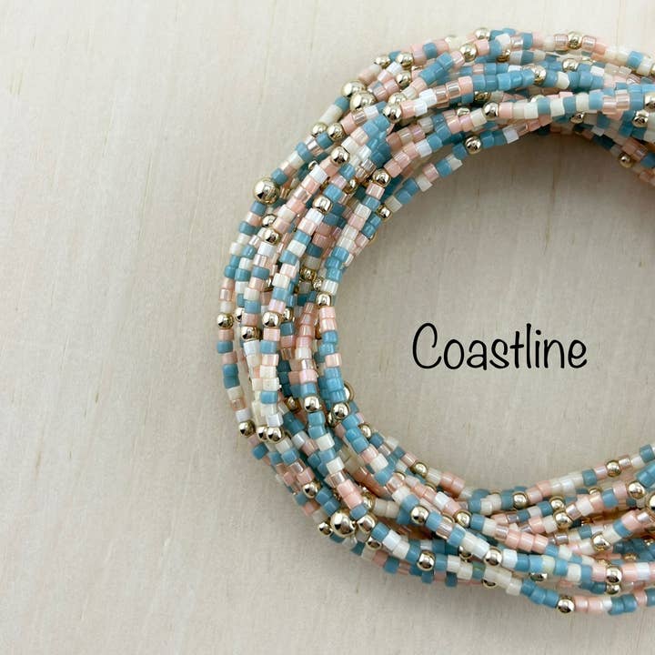 Back Bay Bead Company - Wholesale Beaded Bracelet - Seed Bead Stretch Bracelet Gold Filled Color Bead Bracelets 12