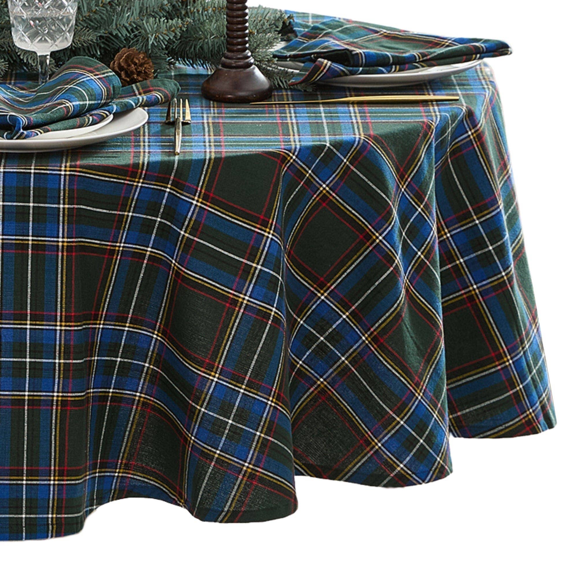 Threadmade Home - Wholesale Tablecloth - Stowe Tartan Holiday Plaid Cotton Christmas Tablecloth3