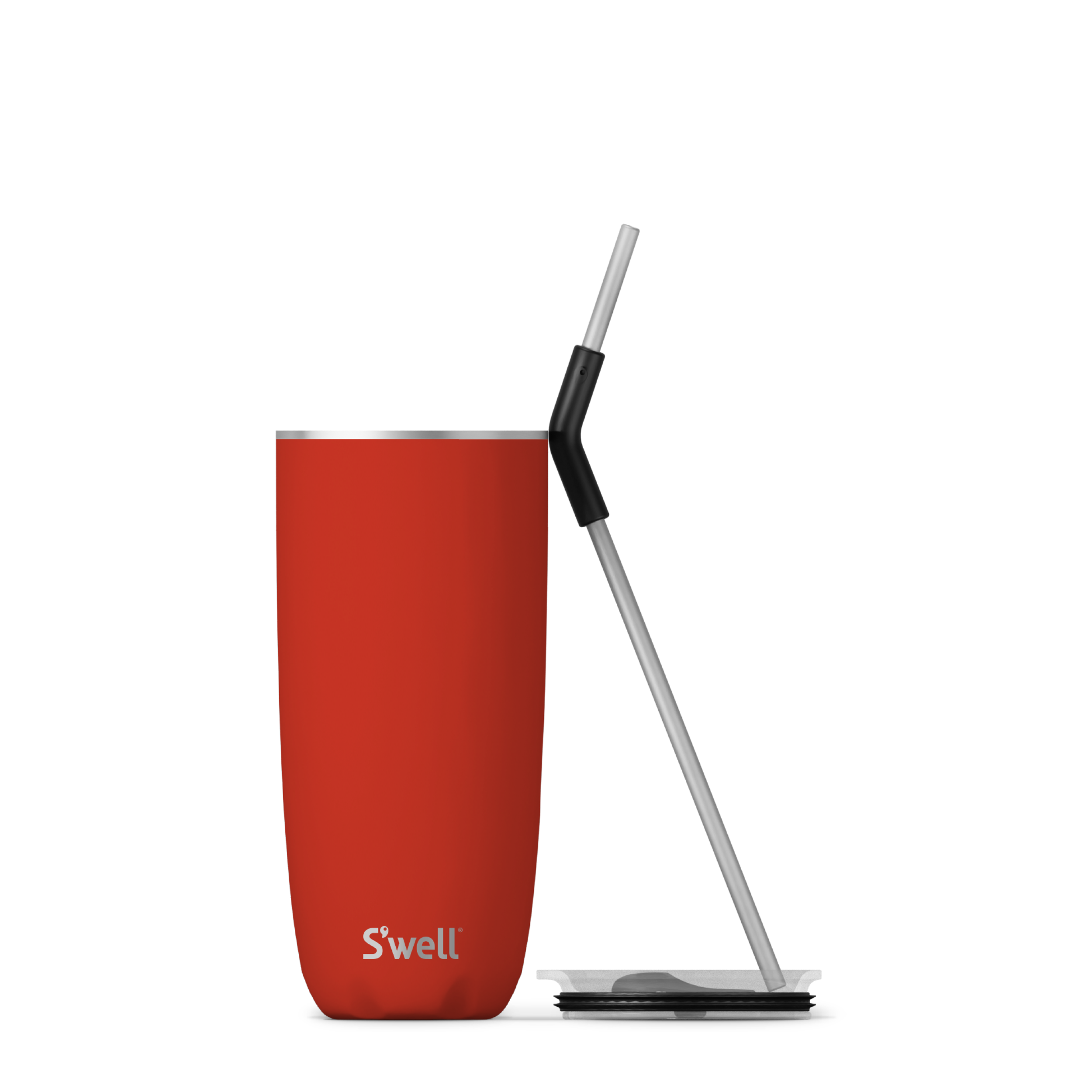 S'well - Vente Gourde/bouteille isotherme - Gobelet rouge coquelicot de 24 oz avec paille2