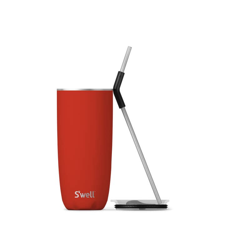 S'well - Wholesale Insulated Mug/Tumbler - 24oz Poppy Red Tumbler with Straw2