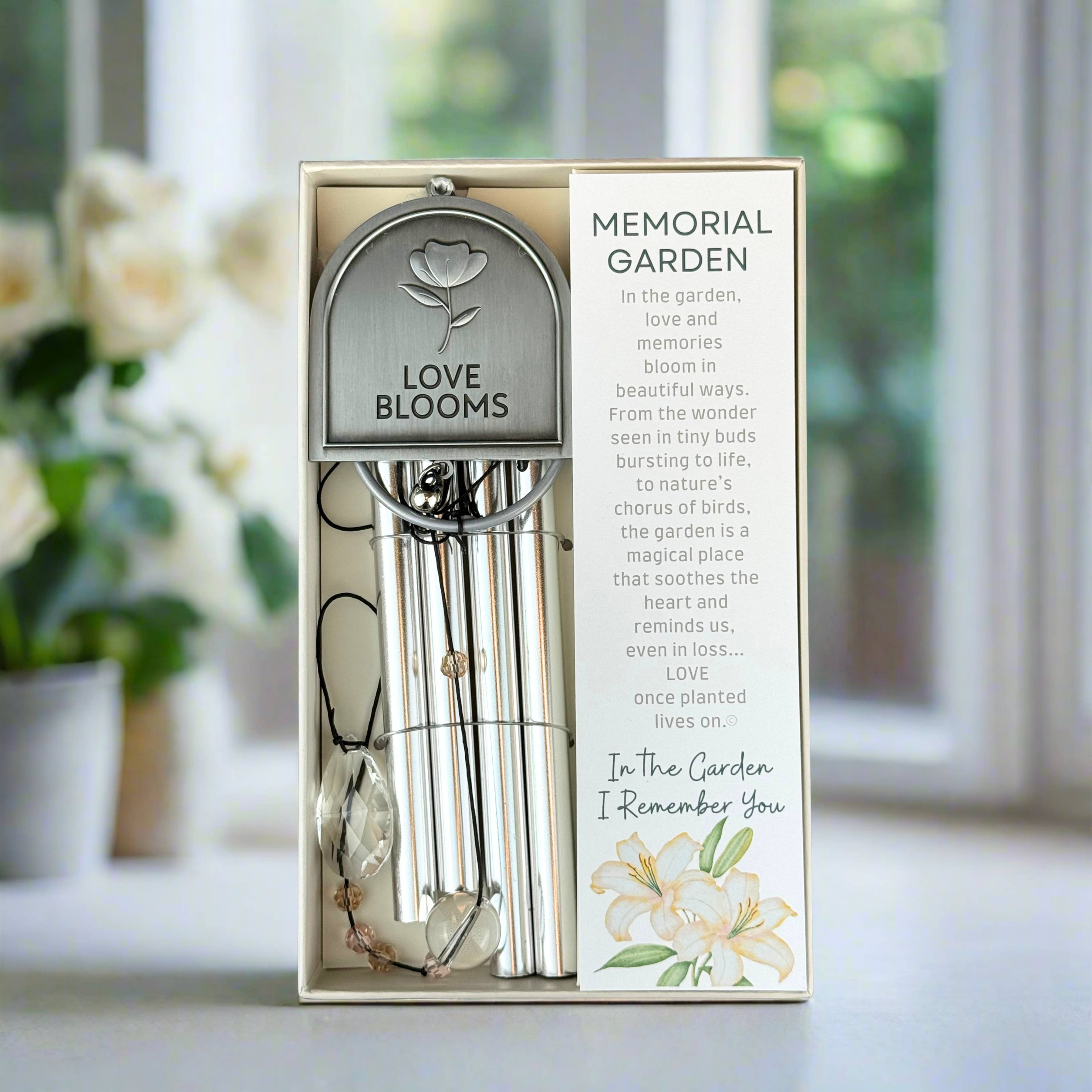 The Grandparent Gift Co. Inc. - Wholesale Wind Chime - Memorial Garden: Love Blooms Sympathy Windchime - 90044