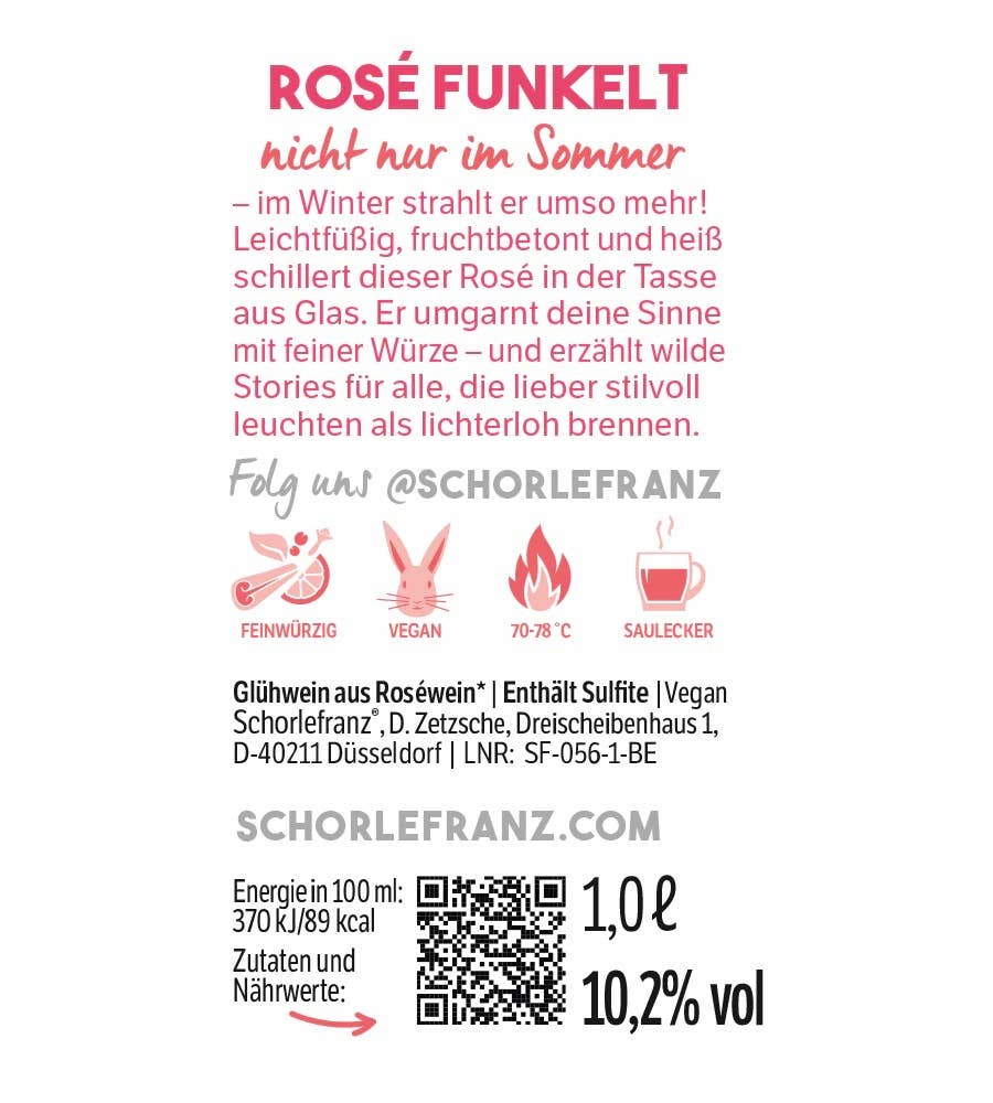 schorlefranz - Wholesale Rose Wine - Glühfranz Rosé Mulled Wine 1L2
