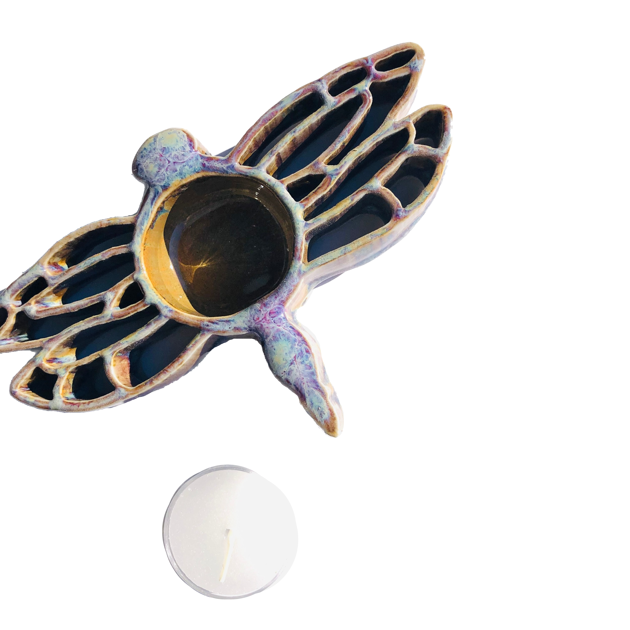 Bay Pottery - Wholesale Candle Holder - Dragonfly Tealight Holder - Stoneware Pottery3
