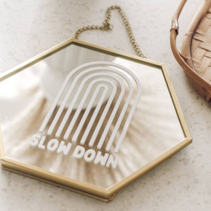 Jess' Paper Co. - Wholesale Wall Decal/Stickers - Slow Down Rainbow Mirror Decal2