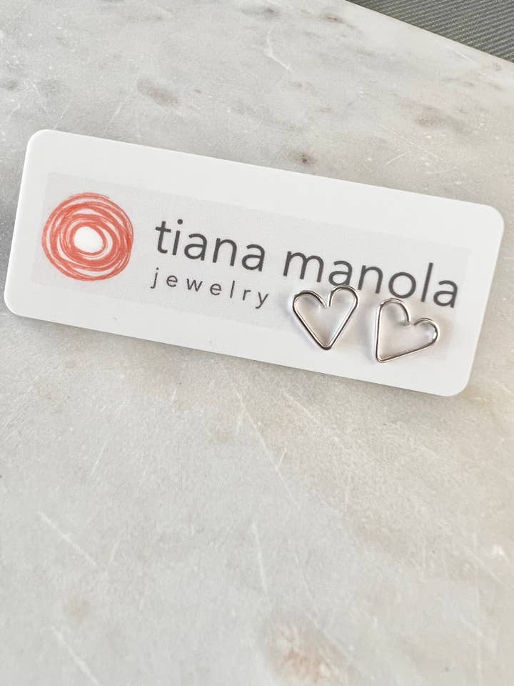 Tiny Heart Post (Silver) for wholesale by Tiana Manola Jewelry