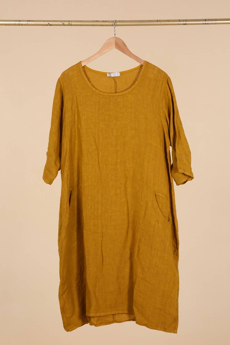 la maison des fibres naturelles - Wholesale Dress - Women's - Round neck dress in 100% linen 676126