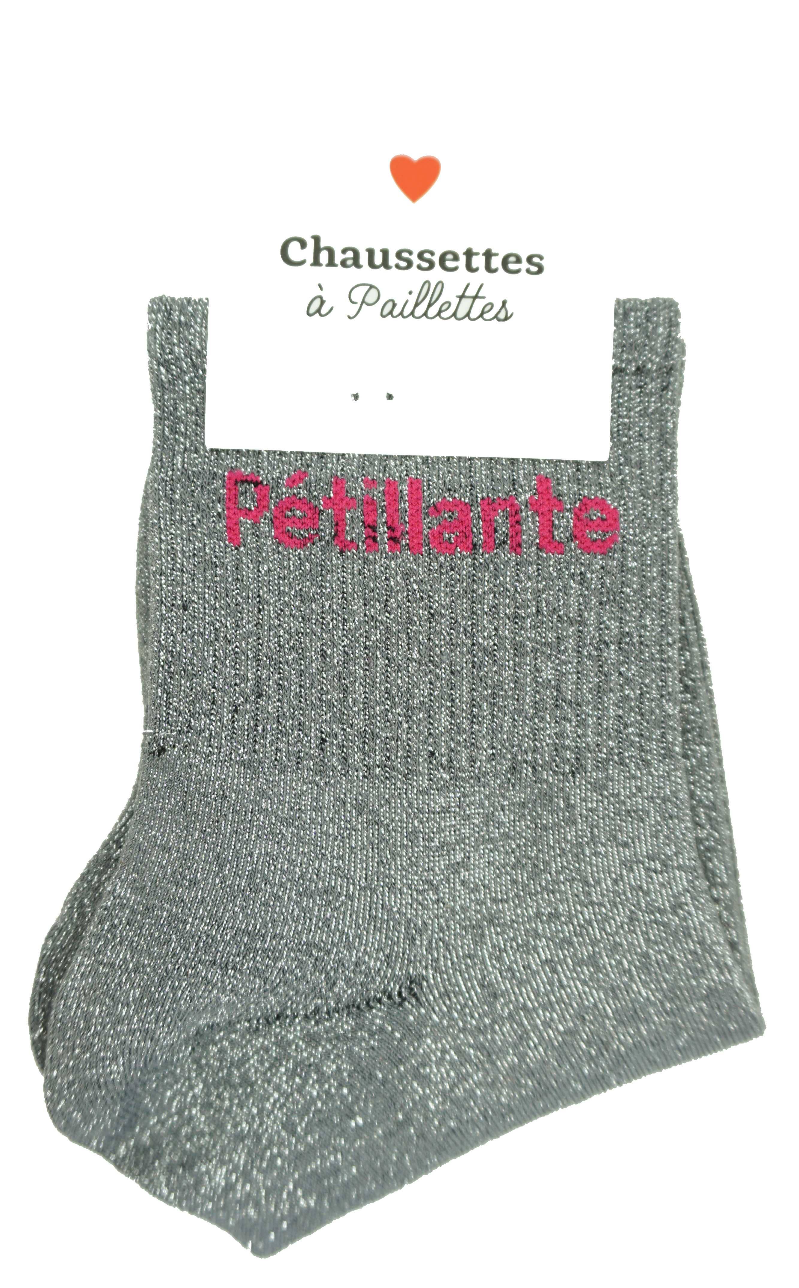 Anais - Vente Chaussettes – femme - Paire de chaussette à paillette message6