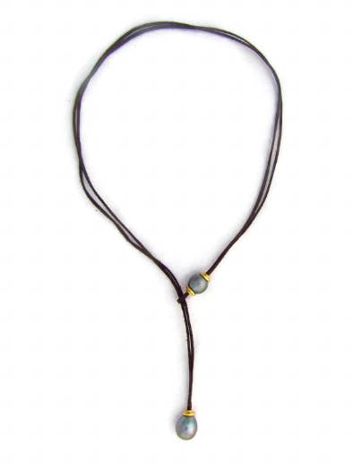 Black Pearl Pendant Choker for wholesale by Jhana Pearl