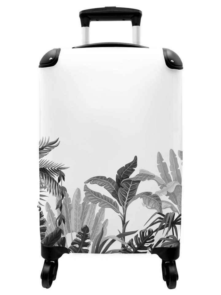 Etui — Blätter — Tropisch — Vintage-Stil — Schwarz-Weiß — Pflanzen für den Großhandel von MuchoWow