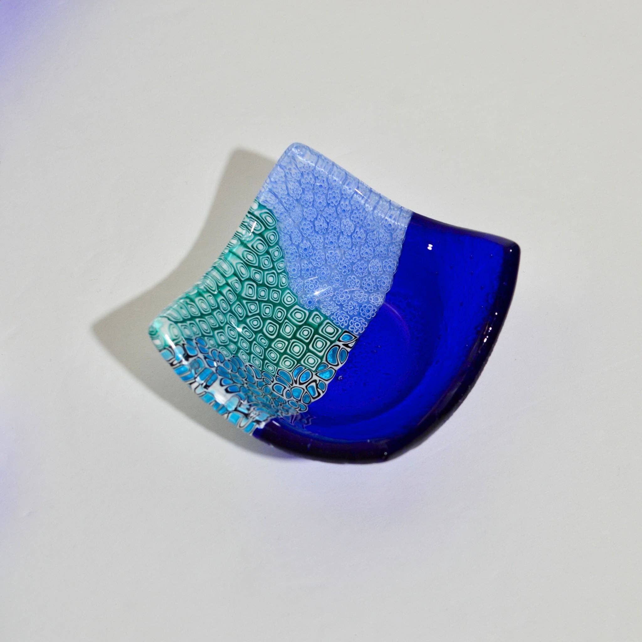 Via Graceffo - Vente Assiettes/plats/bols de décoration - Plats décoratifs ovales en verre de Murano - Bleu - Options de taille1