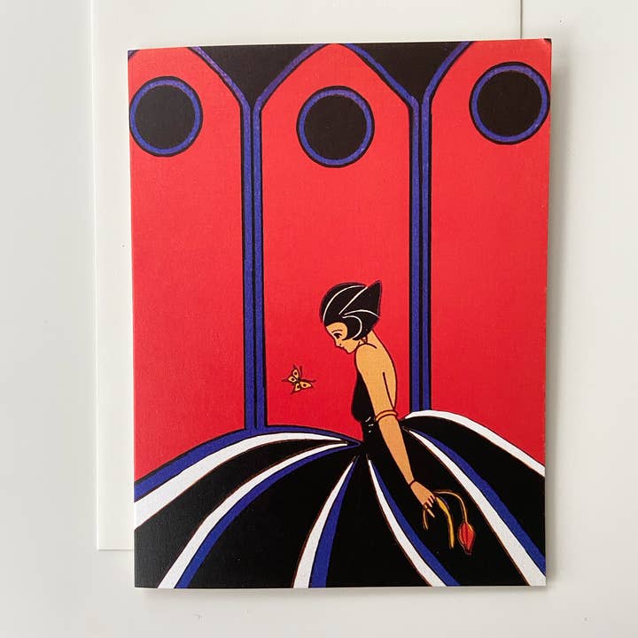 The Twentieth - Wholesale Stationery/Notecard Set - 6 Art Deco Lady Vintage Style Card Set