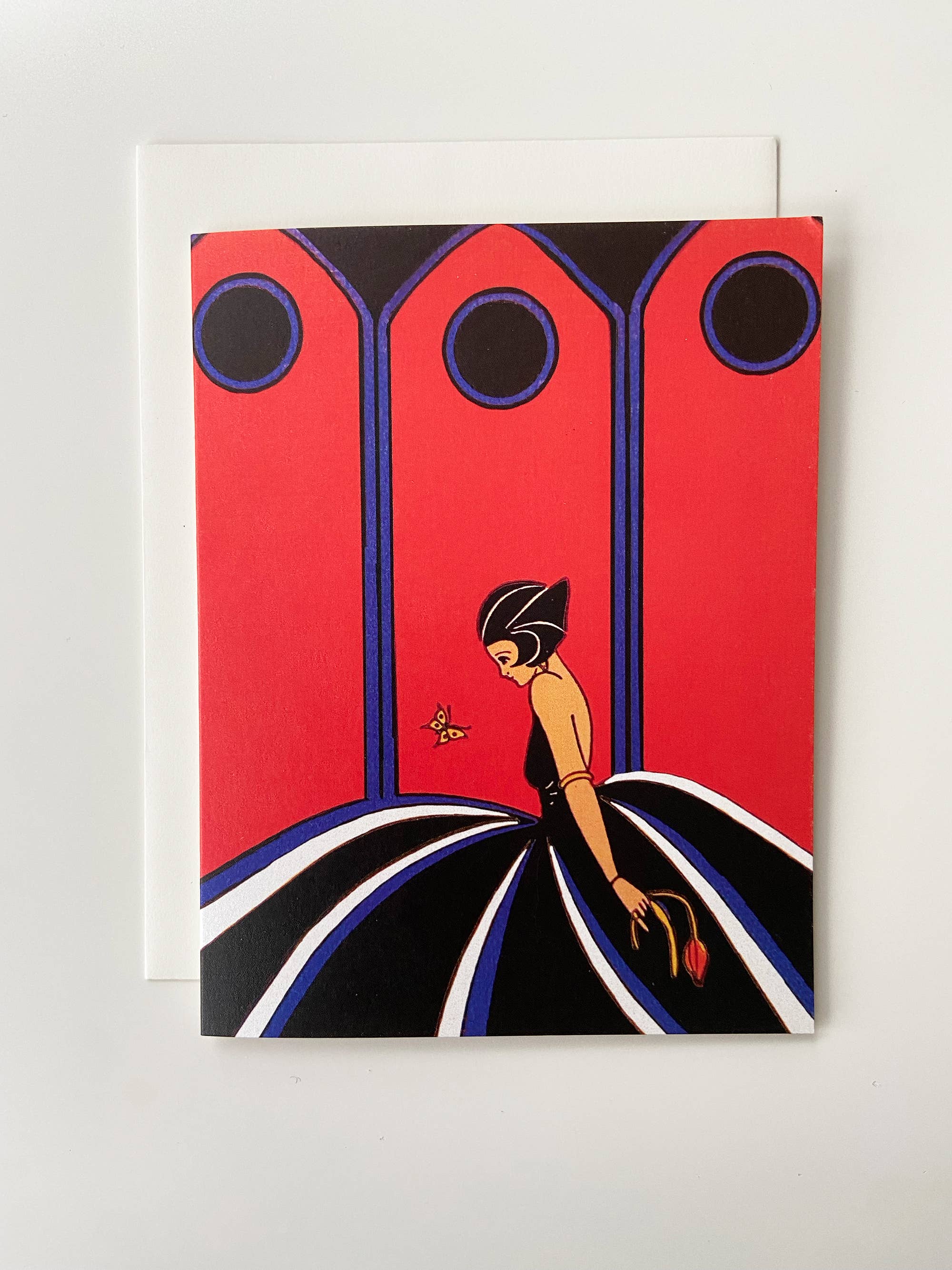 Lady Art Deco Card Butterfly for wholesale by The Twentieth