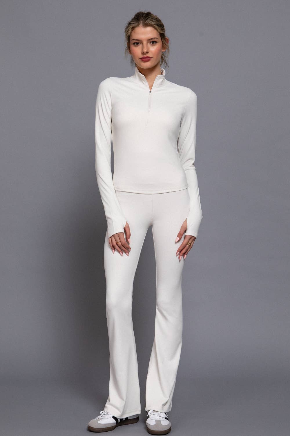 Active Basic | Active USA - Wholesale Athletic Pants - Women's - Waist Band Flare Stretch Workout Long Pants42