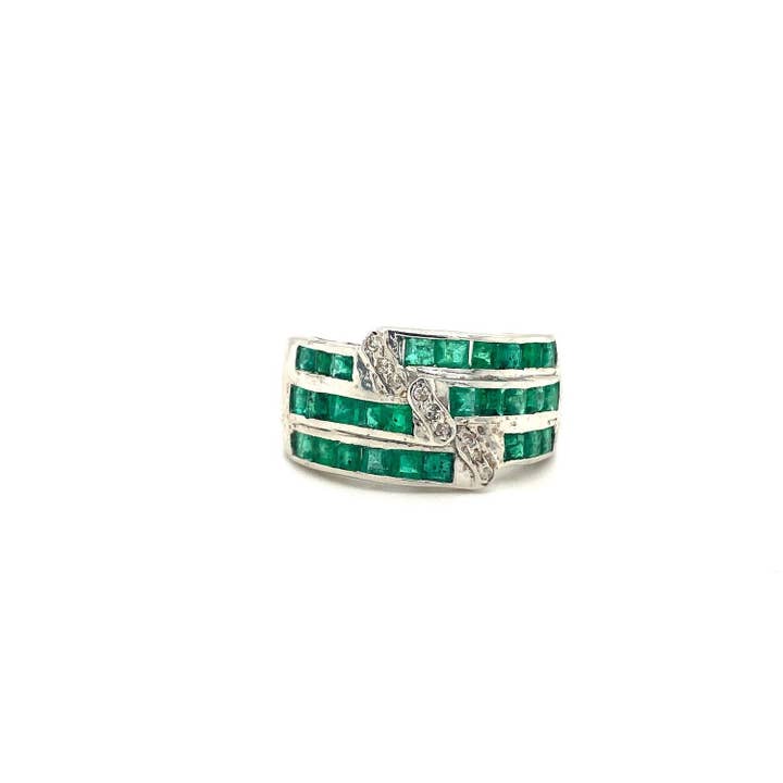 Emerald Ring in .925 Sterling Silver - KSR 18882 for wholesale by Kotawala Jewels
