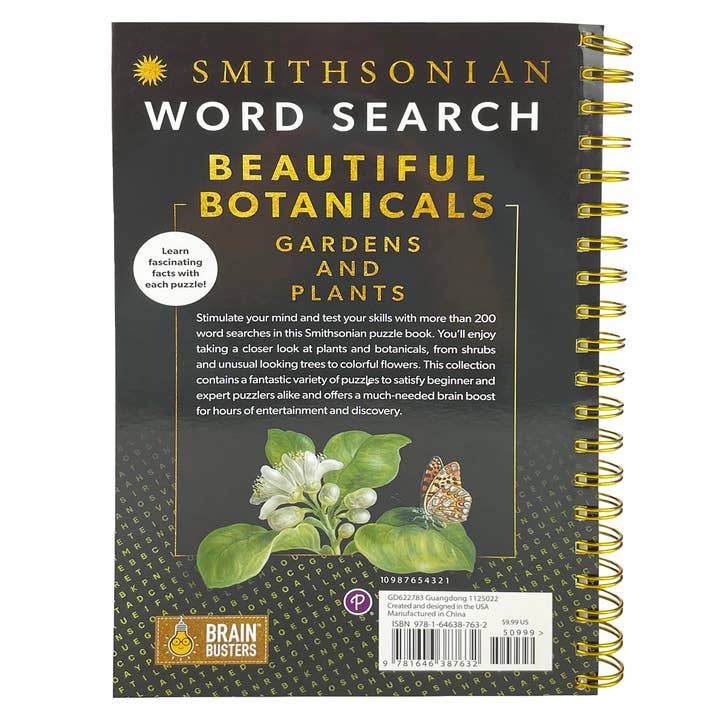 Cottage Door Press - Wholesale Coloring & Activity Book - Adult - Smithsonian Botanicals Gardens and Plants Word Search Book3
