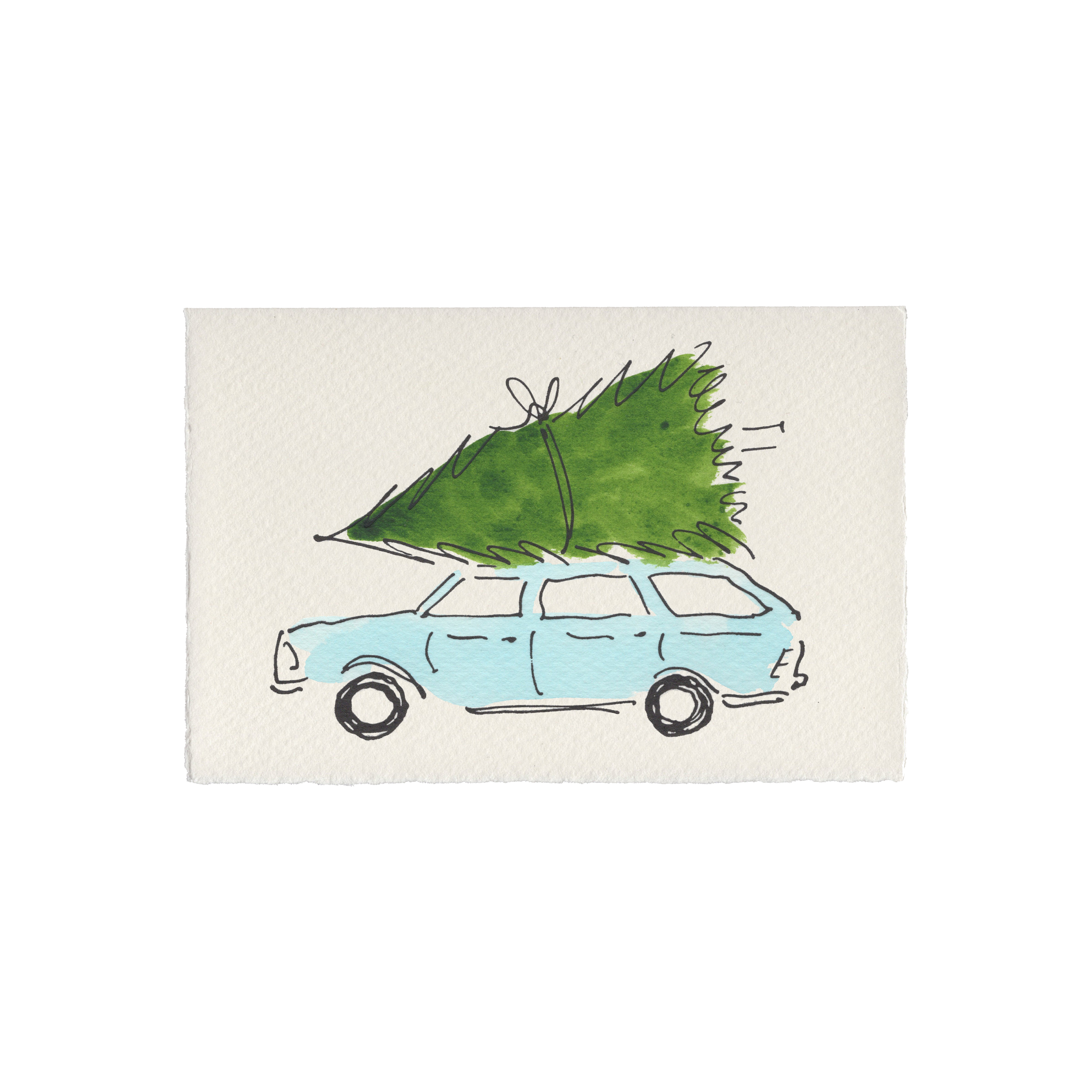 Scribble & Daub - Wholesale Christmas Card - Christmas Tree & Car Card0