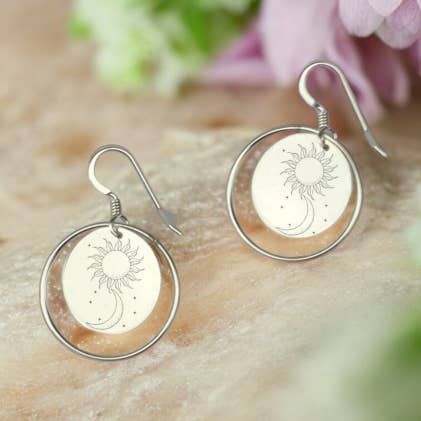 Handmade Sterling Silver Earrings - Engraved Nature Inspired for wholesale by Buckaroo Bling LLC dba Bling Boheme