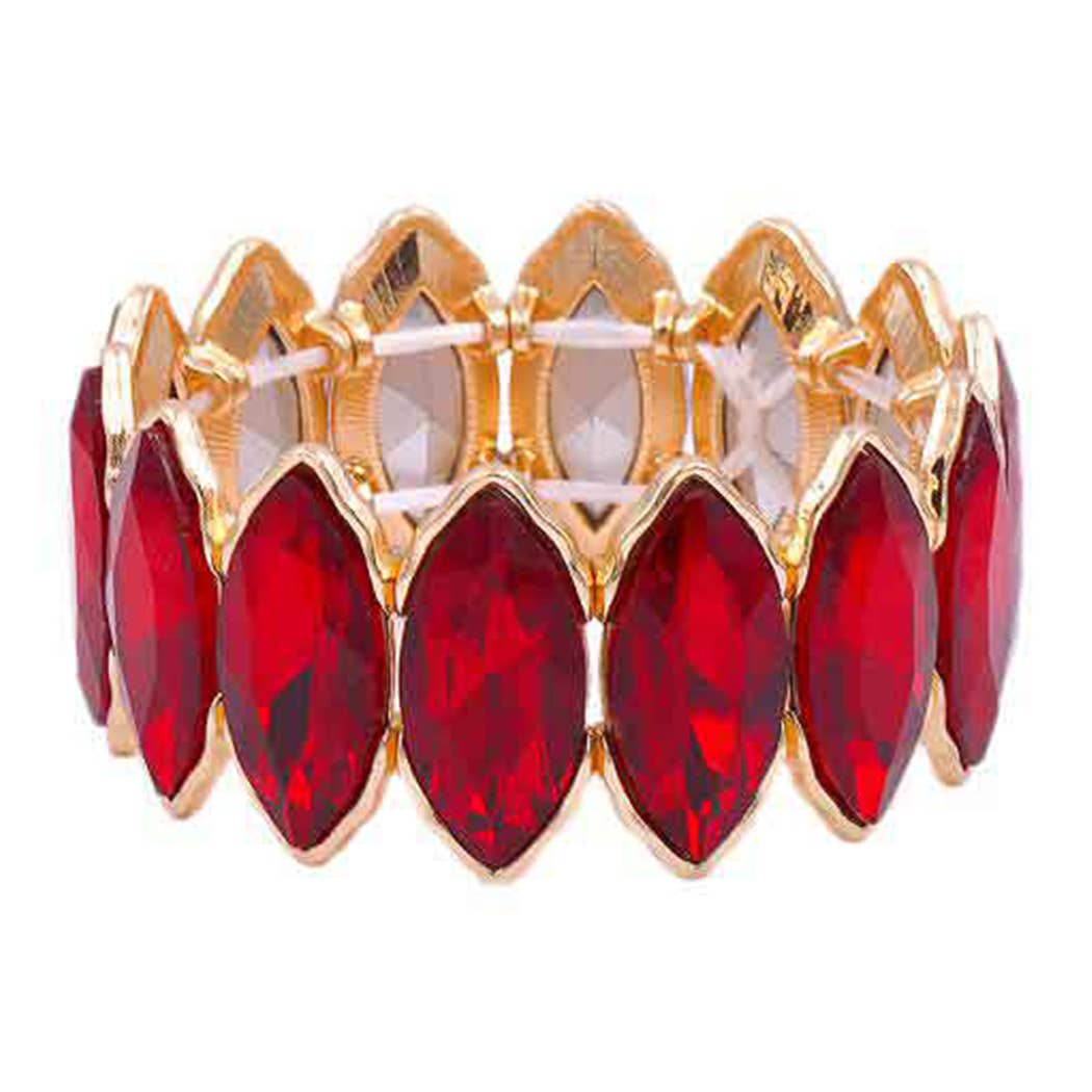 Fashion City - Vente Bracelet de perles - Bracelet élastique en forme de pierre de verre à maillons11