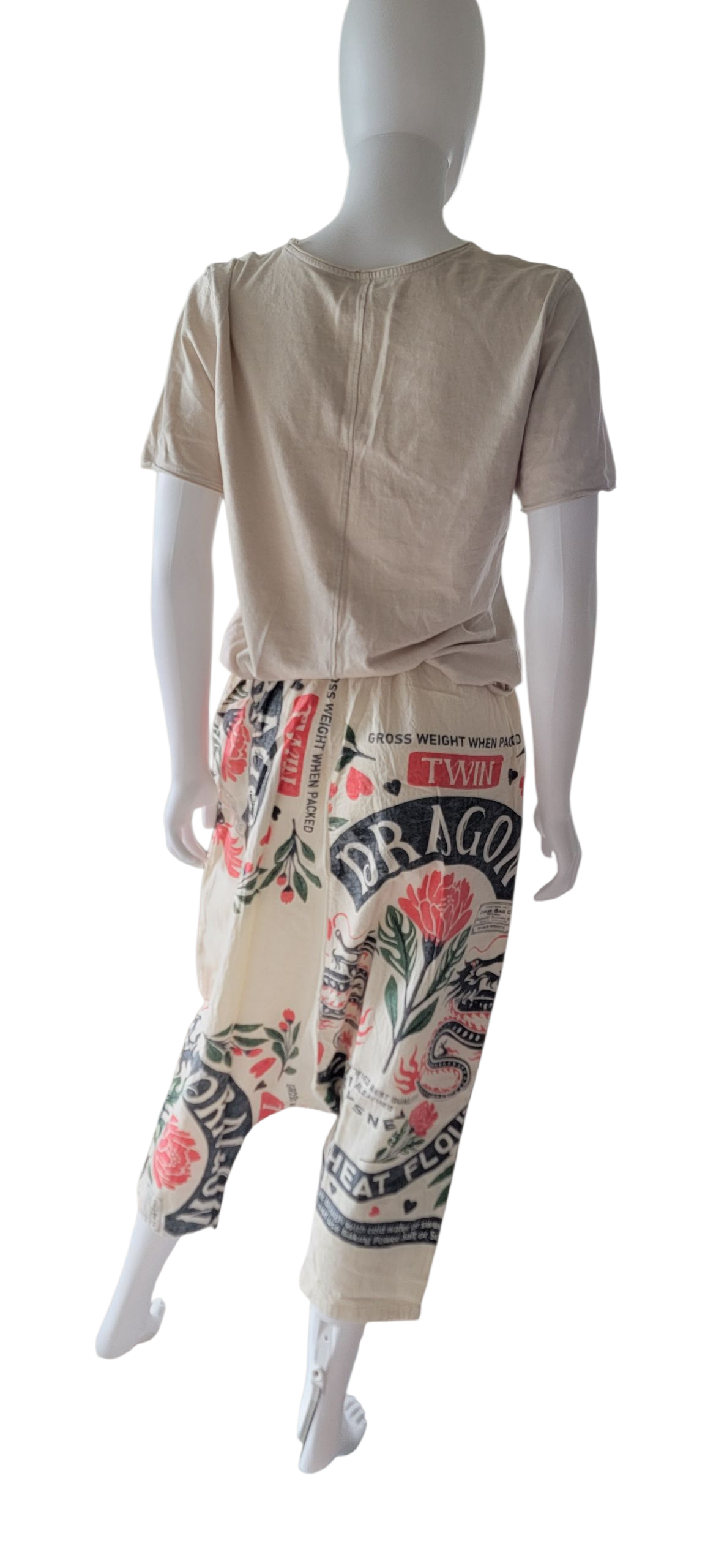Evergreen Guardian Imports - Wholesale Pants - Unisex - TT2454 Flour Sack Drop Crotch Harem Pants Dragon Rose3