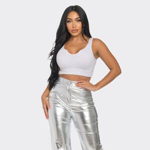 Trending Wholesale metallic silver pants At Affordable Prices –
