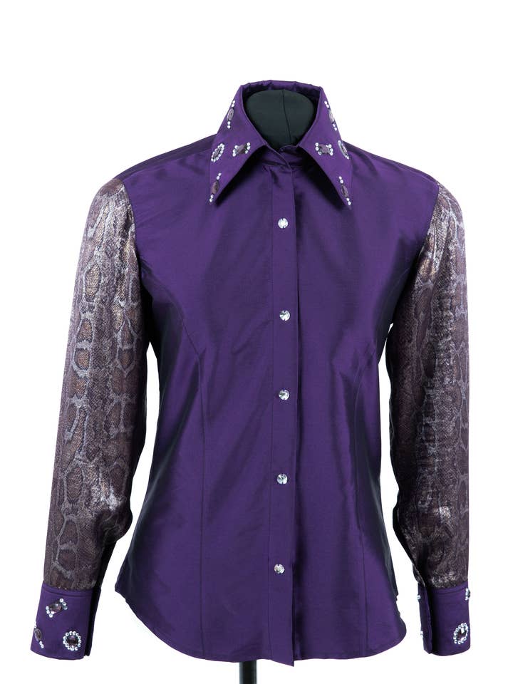 Foil Print Show Blouse RS_009 for wholesale by Lavender Sky